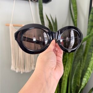 VTG 80s Black Oversized Sunglasses Anne Klein for Riviera